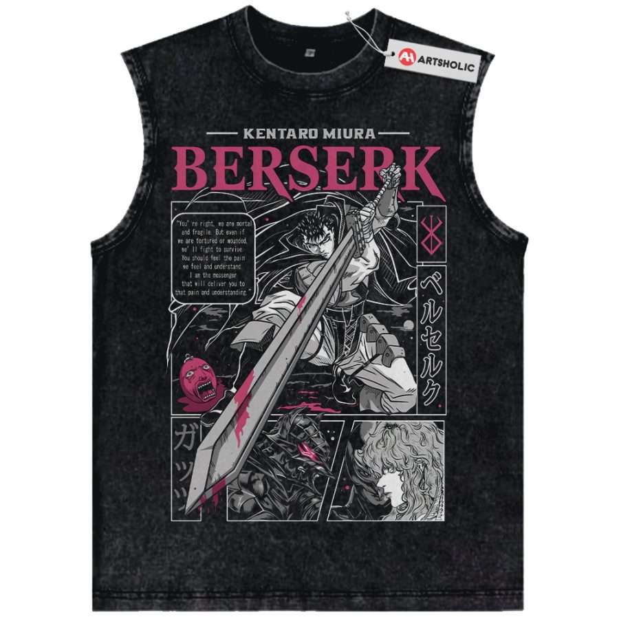 Alternative view of Guts Shirt, Berserk Shirt, Anime Shirt, Vintage T-Shirt