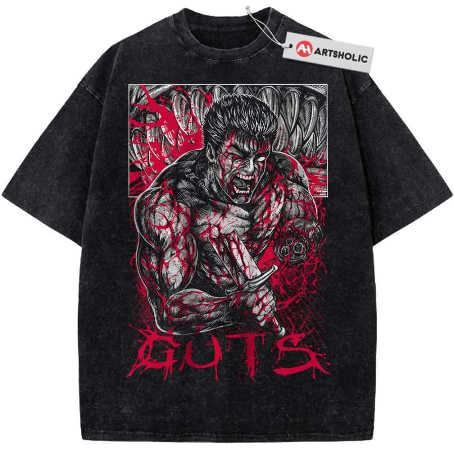 Alternative view of Guts Shirt, Berserk Shirt, Anime Shirt, Vintage Tee