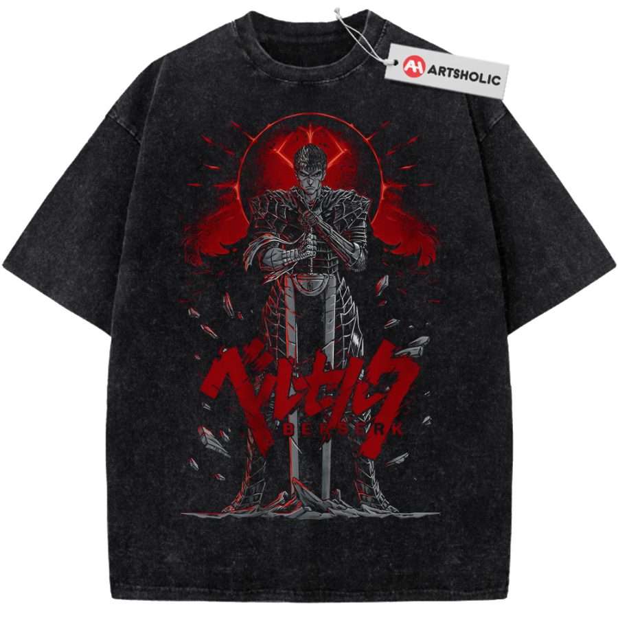 Alternative view of Guts Shirt, Berserk Shirt, Anime Shirt, Vintage Tee