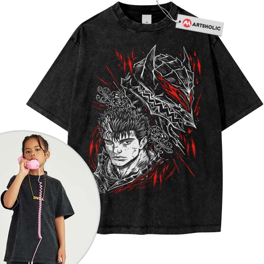Alternative view of Guts Shirt For Kids, Berserk Shirt For Kids, Anime Shirt For Kids, Vintage T-Shirt For Kids