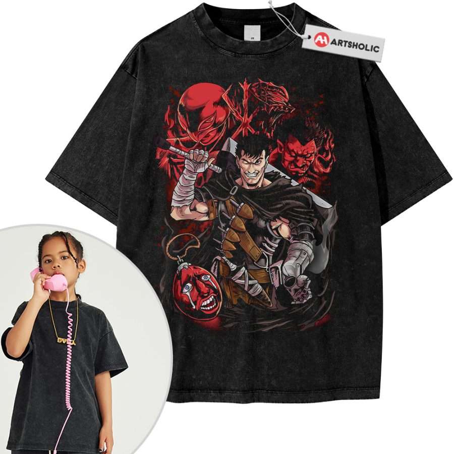 Alternative view of Guts Shirt For Kids, Berserk Shirt For Kids, Anime Shirt For Kids, Vintage Tee For Kids