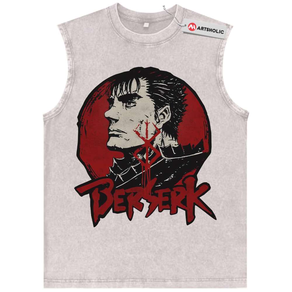 Alternative view of Guts Tank Top, Berserk Tank Top, Anime Tank Top, Vintage Tank Top