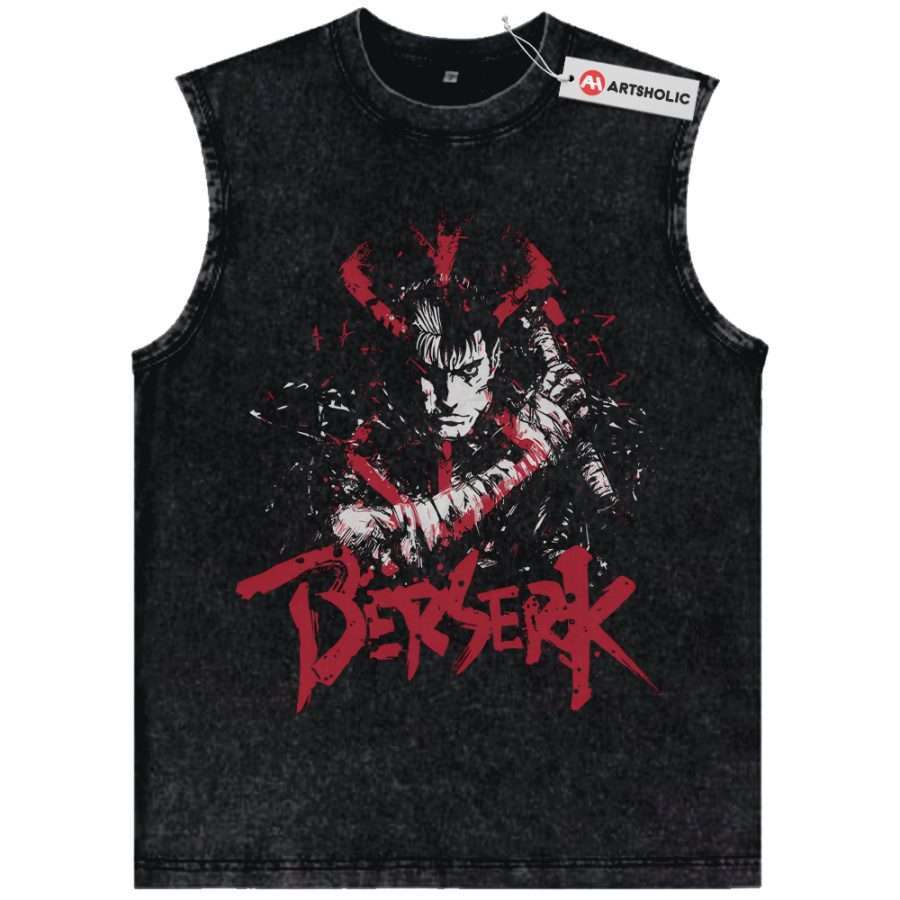 Alternative view of Guts Tank Top, Berserk Tank Top, Anime Tank Top, Vintage Tank Top
