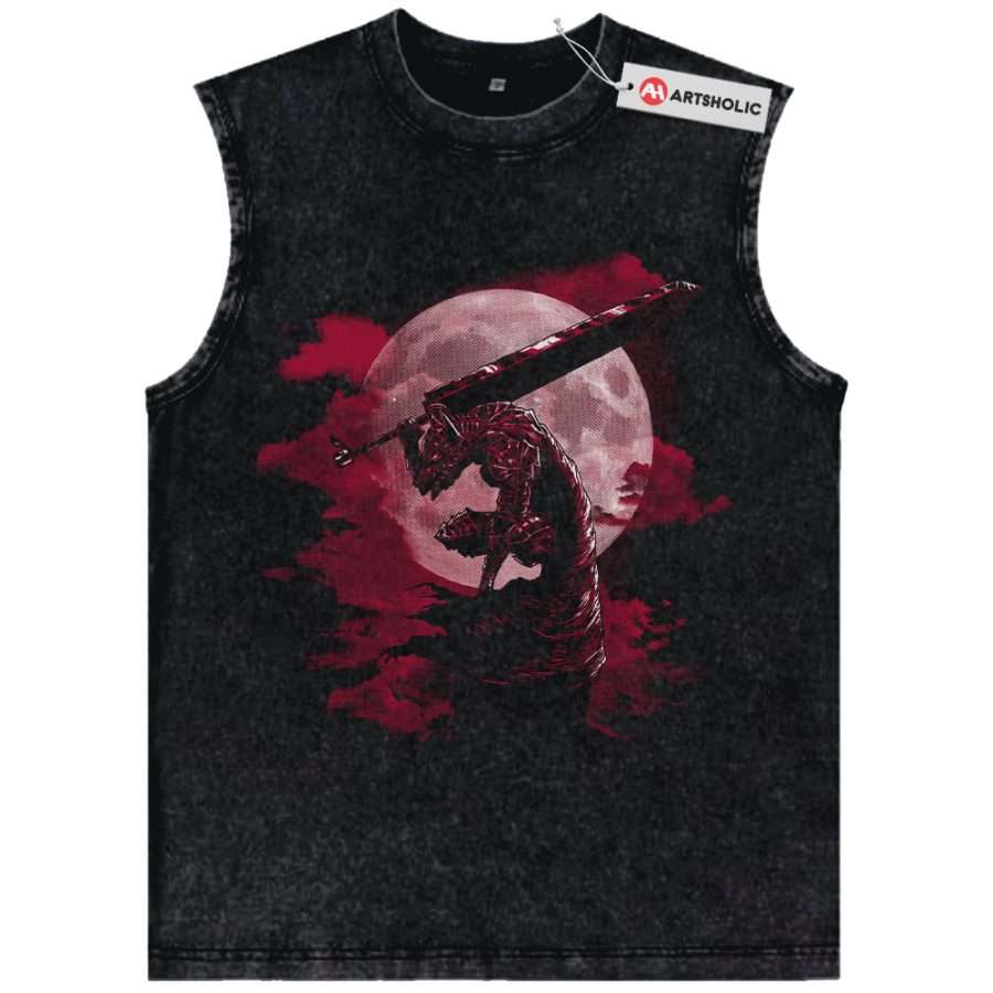 Alternative view of Guts Tank Top, Berserk Tank Top, Anime Tank Top, Vintage Tank Top