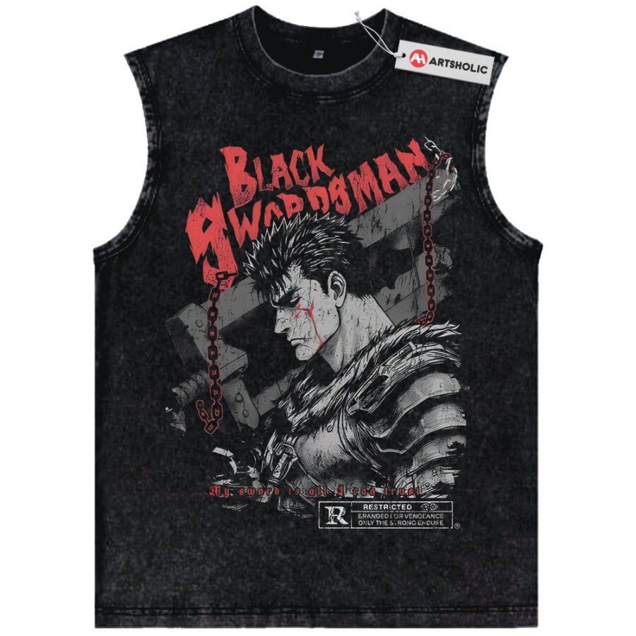 Alternative view of Guts Tank Top, Berserk Tank Top, Anime Tank Top, Vintage Tank Top