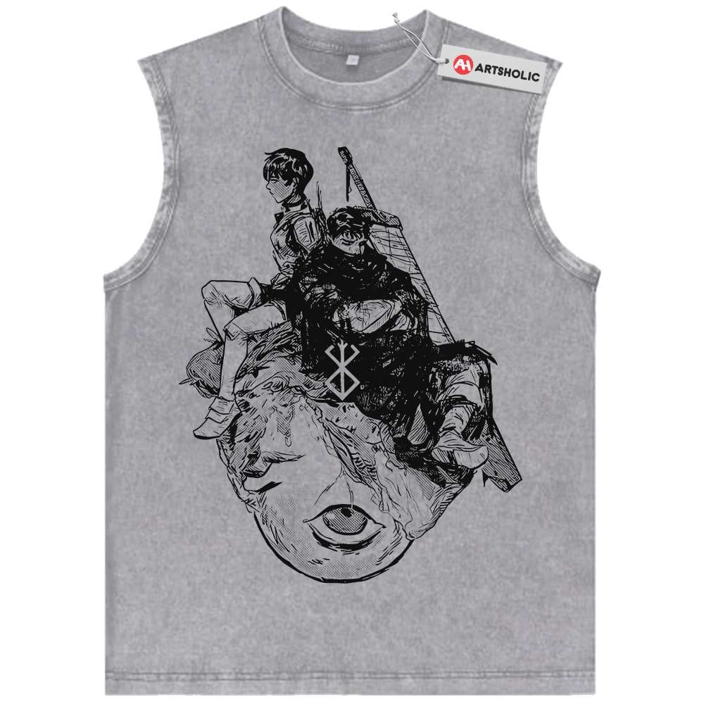Alternative view of Guts Tank Top, Berserk Tank Top, Anime Tank Top, Vintage Tank Top