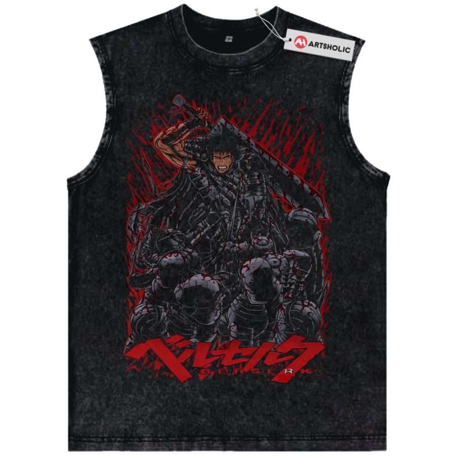 Alternative view of Guts Tank Top, Berserk Tank Top, Anime Tank Top, Vintage Tank Top