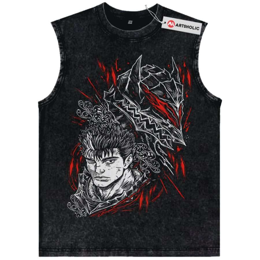 Alternative view of Guts Tank Top, Berserk Tank Top, Anime Tank Top, Vintage Tank Top