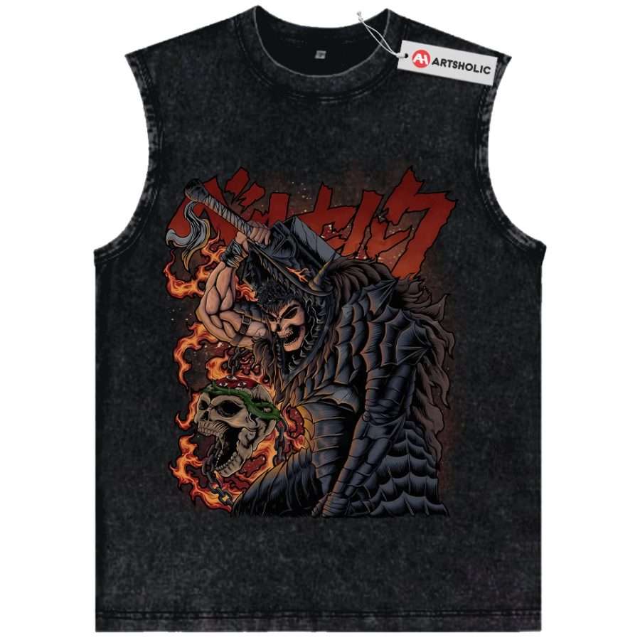 Alternative view of Guts Tank Top, Berserk Tank Top, Anime Tank Top, Vintage Tank Top