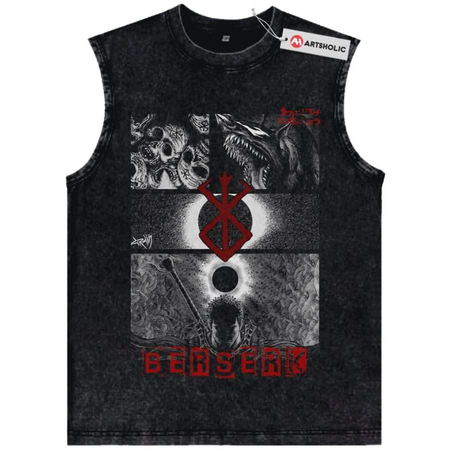 Alternative view of Guts Tank Top, Berserk Tank Top, Anime Tank Top, Vintage Tank Top