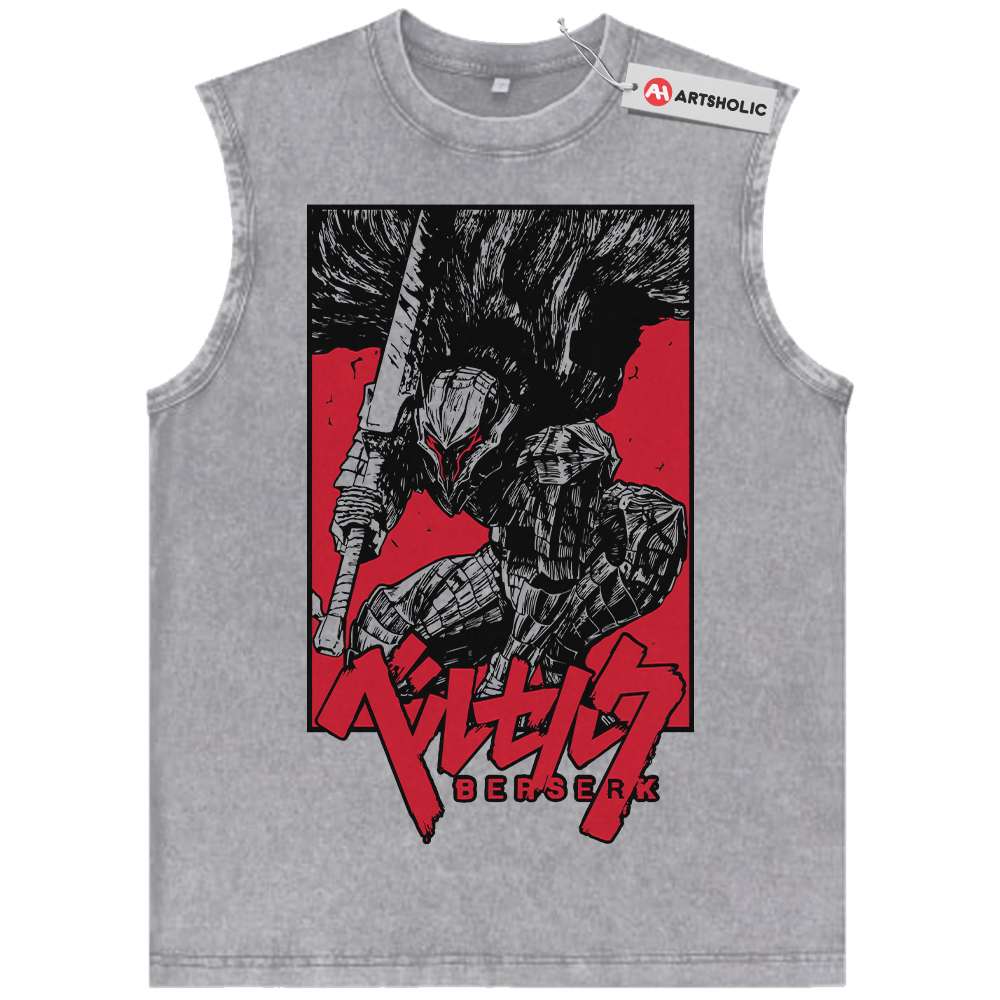 Alternative view of Guts Tank Top, Berserk Tank Top, Anime Tank Top, Vintage Tank Top