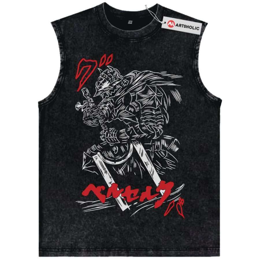 Alternative view of Guts Tank Top, Berserk Tank Top, Anime Tank Top, Vintage Tank Top