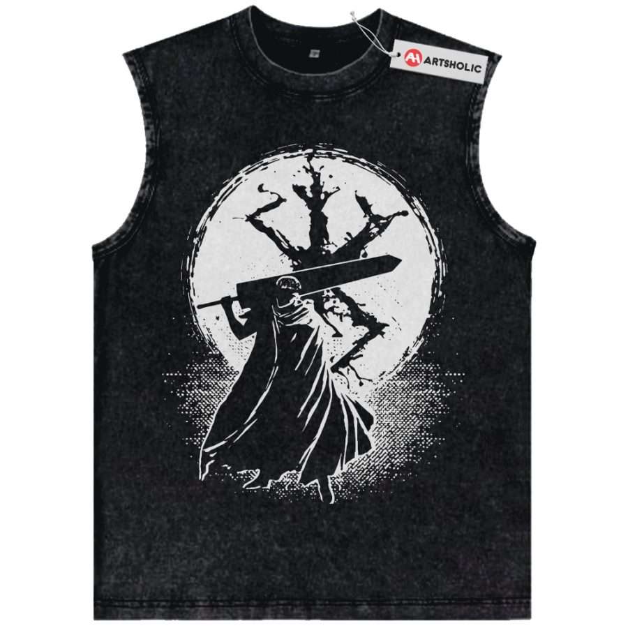 Alternative view of Guts Tank Top, Berserk Tank Top, Anime Tank Top, Vintage Tank Top