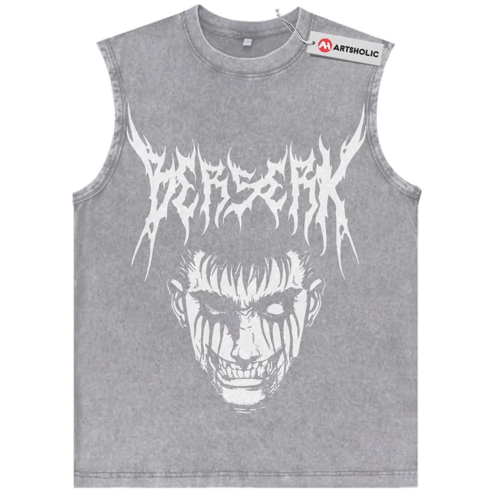 Alternative view of Guts Tank Top, Berserk Tank Top, Anime Tank Top, Vintage Tank Top