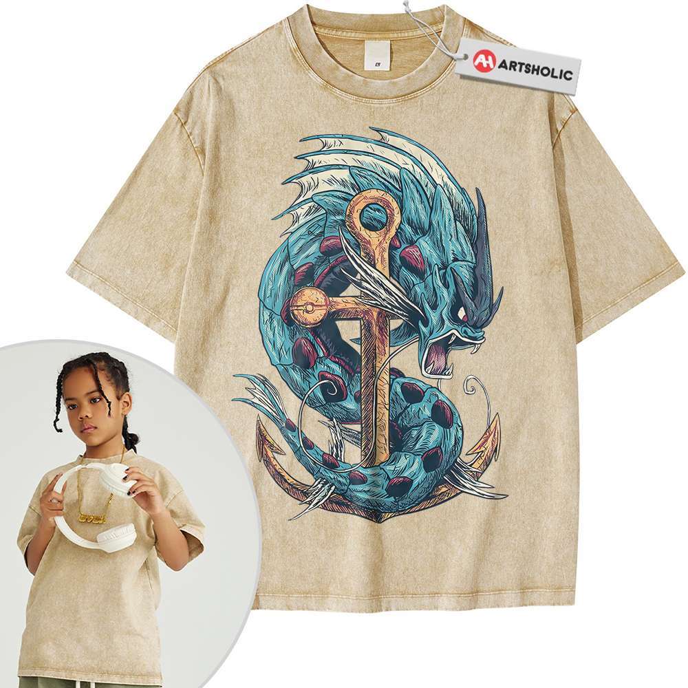 Alternative view of Gyarados Shirt For Kids, Pokemon Shirt For Kids, Anime Shirt For Kids, Vintage Tee For Kids