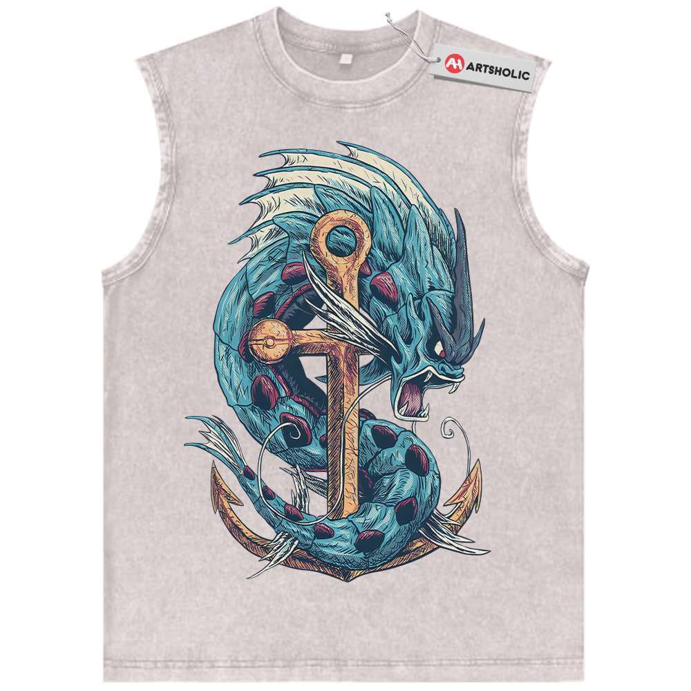 Alternative view of Gyarados Tank Top, Pokemon Tank Top, Anime Tank Top, Vintage Tank Top
