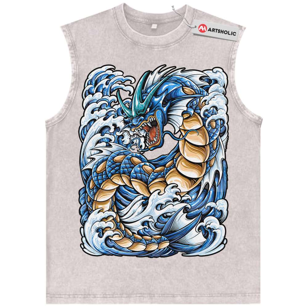 Alternative view of Gyarados Tank Top, Pokemon Tank Top, Anime Tank Top, Vintage Tank Top