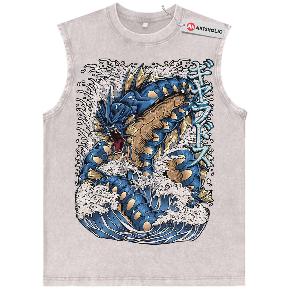 Alternative view of Gyarados Tank Top, Pokemon Tank Top, Anime Tank Top, Vintage Tank Top