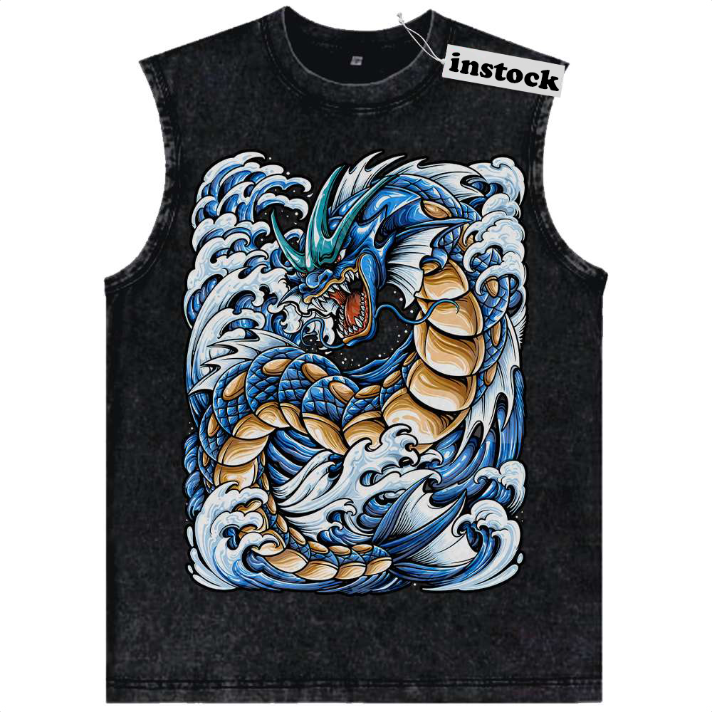 Gyarados Tank Top, Pokemon Tank Top, Anime Tank Top, Vintage Tank Top