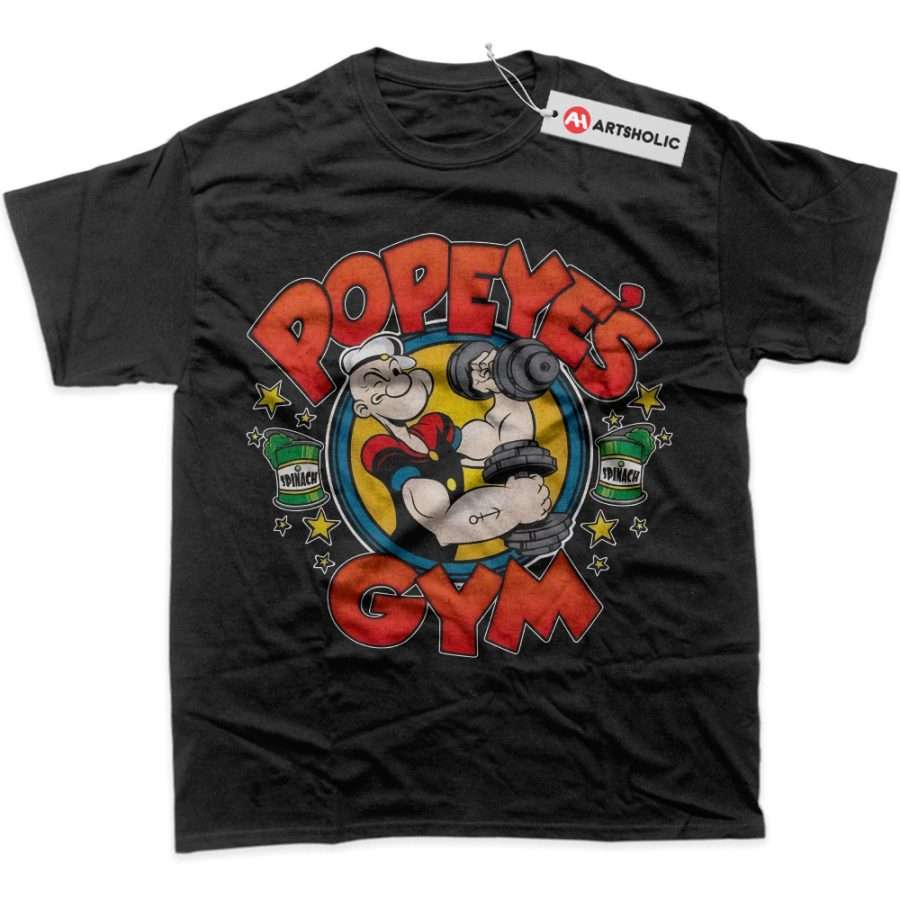 Alternative view of Gym Popeye the Sailor Shirt, Animated Shirt, Graphic T-Shirt
