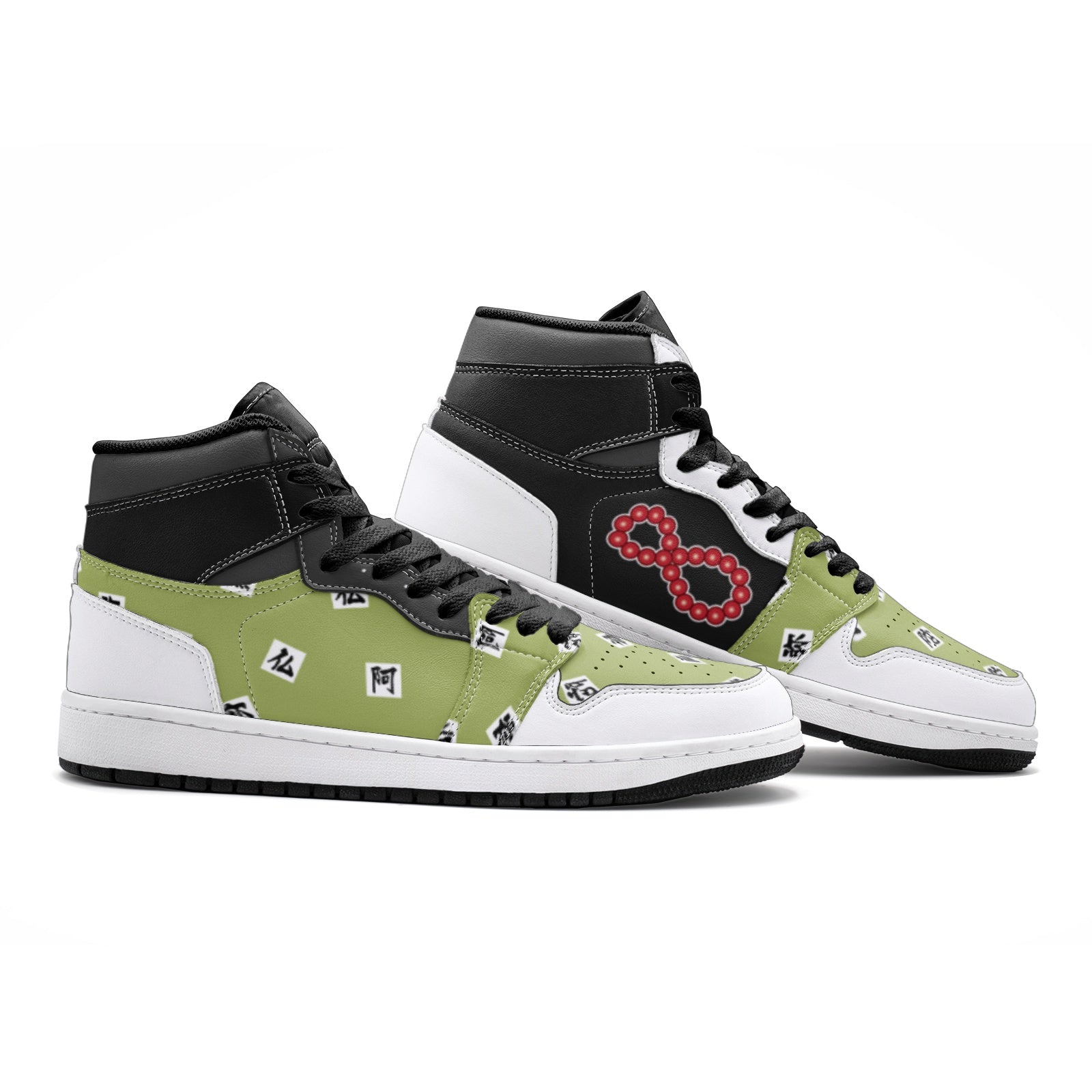Alternative view of Gyomei Himejima Demon Slayer Custom Sneaker Mid 1 Basketball Shoes - Otaku Hall
