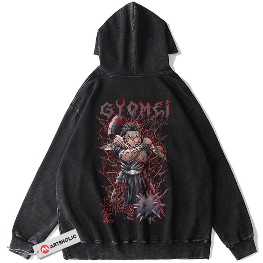 Alternative view of Gyomei Himejima Hoodie, Demon Slayer Hoodie, Anime Hoodie, Vintage Hoodie