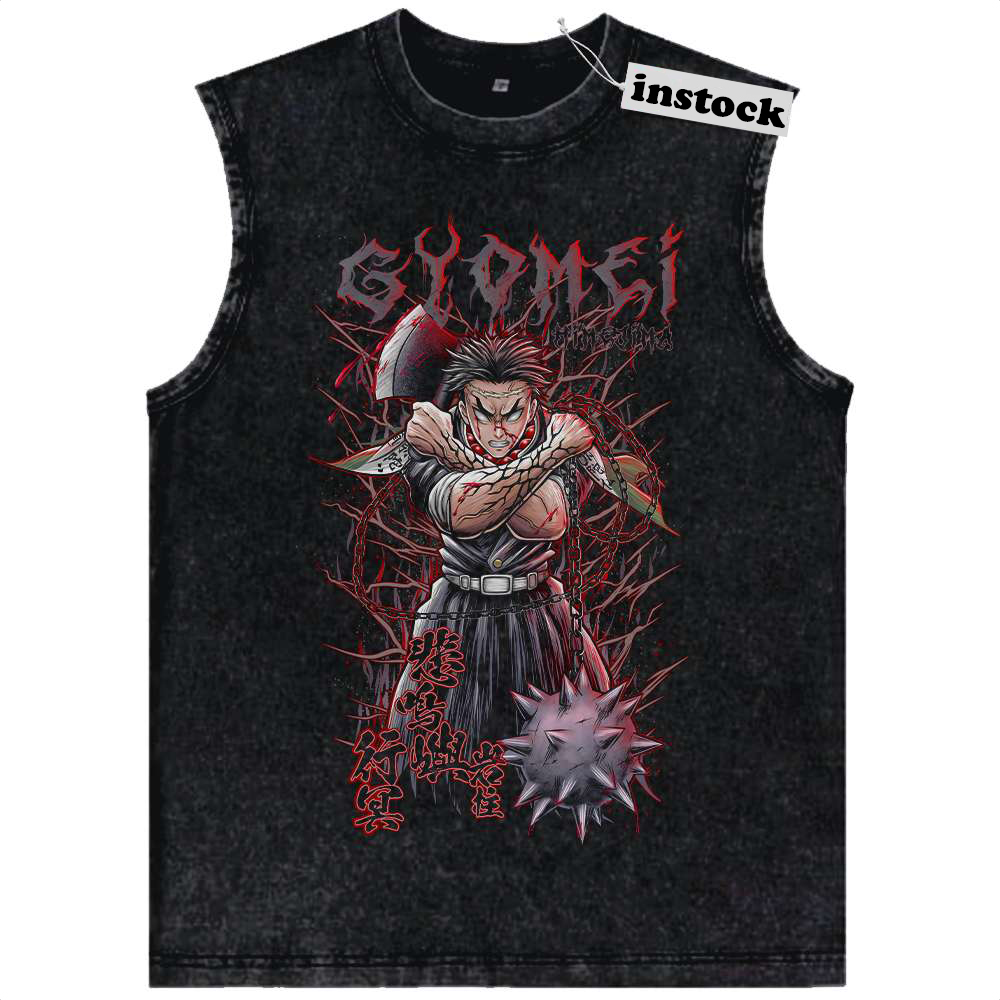 Gyomei Himejima Tank Top, Demon Slayer Tank Top, Anime Tank Top, Vintage Tank Top