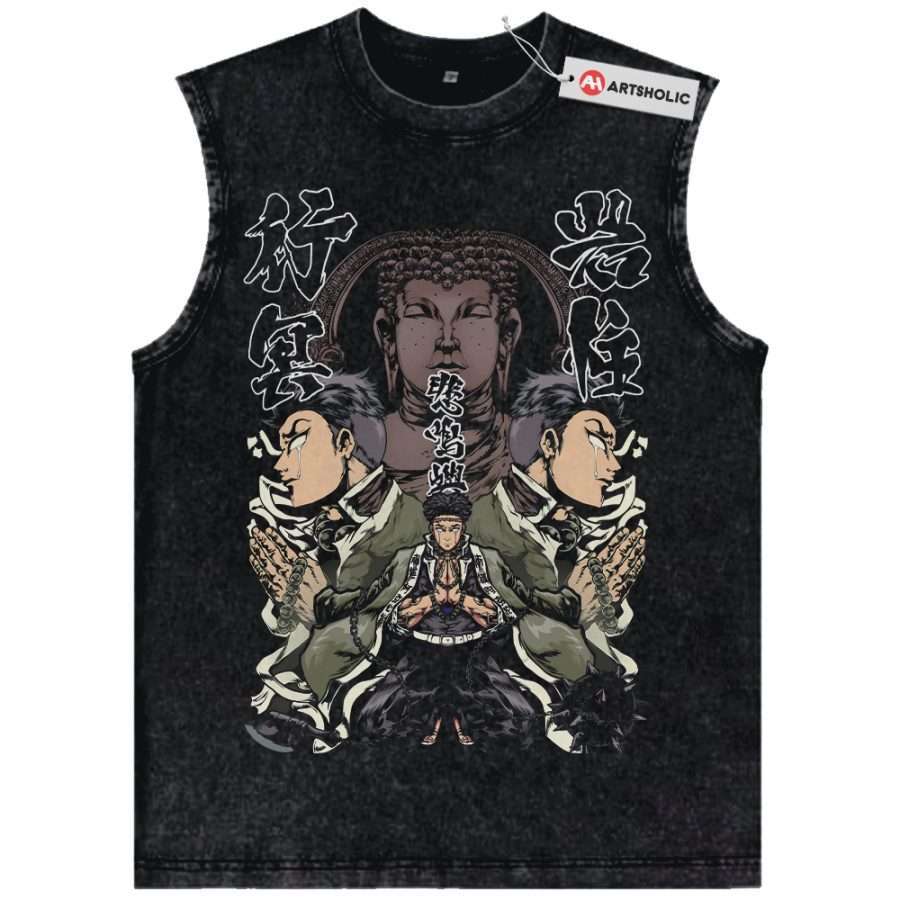 Alternative view of Gyomei Himejima Tank Top, Demon Slayer Tank Top, Anime Tank Top, Vintage Tank Top
