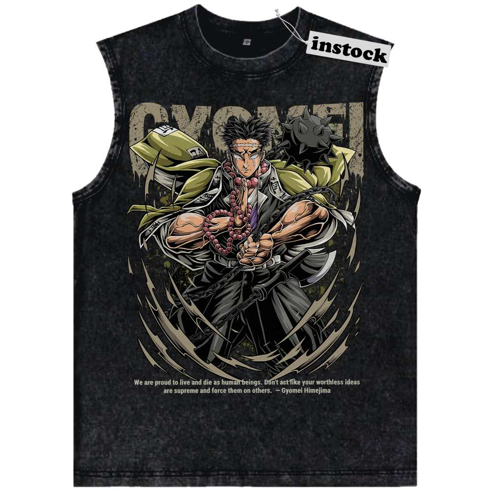 Gyomei Himejima Tank Top, Demon Slayer Tank Top, Anime Tank Top, Vintage Tank Top