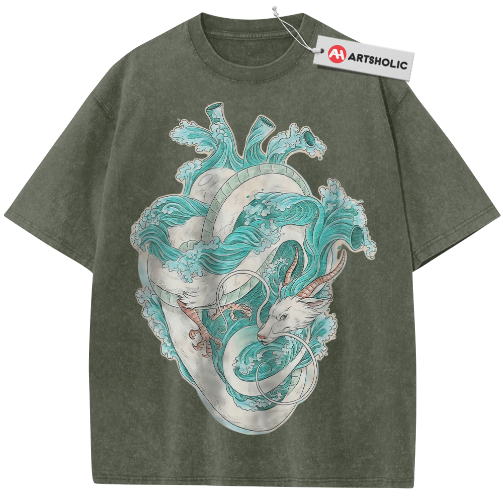 Alternative view of Haku Dragon Shirt, Spirited Away Shirt, Studio Ghibli Shirt, Anime Shirt, Vintage T-Shirt