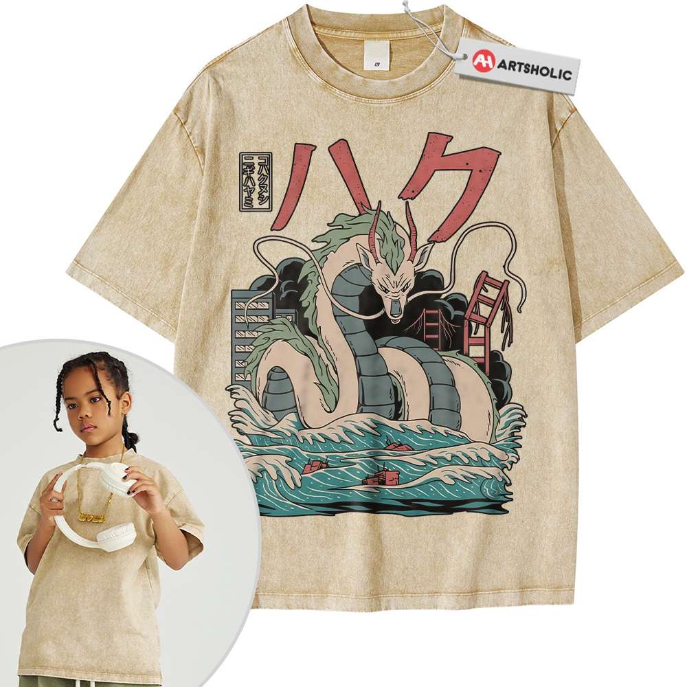 Alternative view of Haku Shirt For Kids, Spirited Away Shirt For Kids, Studio Ghibli Shirt For Kids, Anime Shirt For Kids, Vintage Tee For Kids