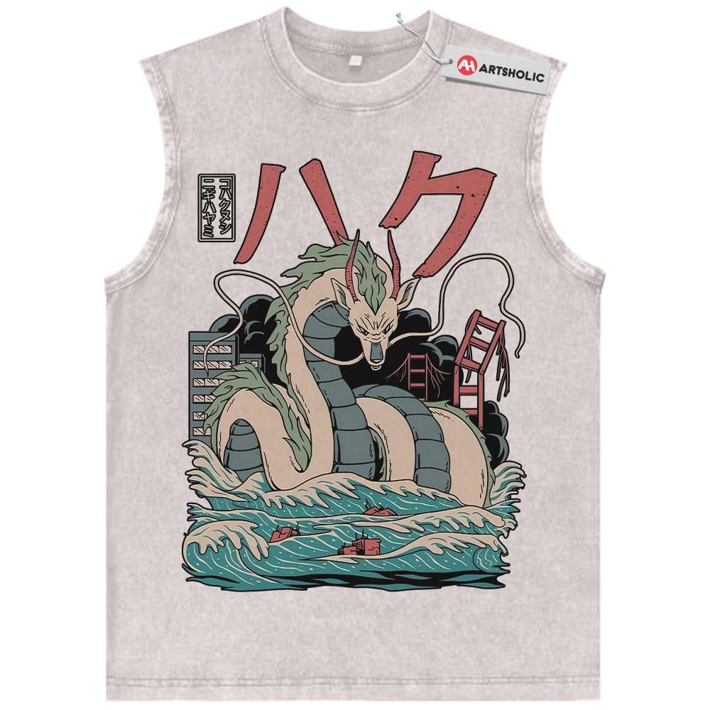 Alternative view of Haku Tank Top, Spirited Away Tank Top, Studio Ghibli Tank Top, Anime Tank Top, Vintage Tank Top