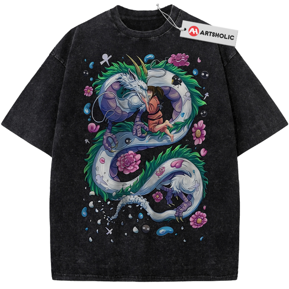 Alternative view of Haku vs Chihiro Shirt, Spirited Away Shirt, Studio Ghibli Shirt, Anime Shirt, Vintage T-Shirt