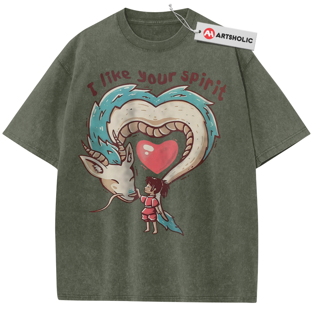 Alternative view of Haku vs Chihiro Shirt, Spirited Away Shirt, Studio Ghibli Shirt, Valentine's Day Shirt, Anime Shirt, Vintage Tee