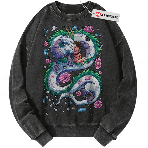 Haku vs Chihiro Sweatshirt, Spirited Away Sweatshirt, Studio Ghibli Sweatshirt, Anime Sweatshirt, Vintage Sweatshirt