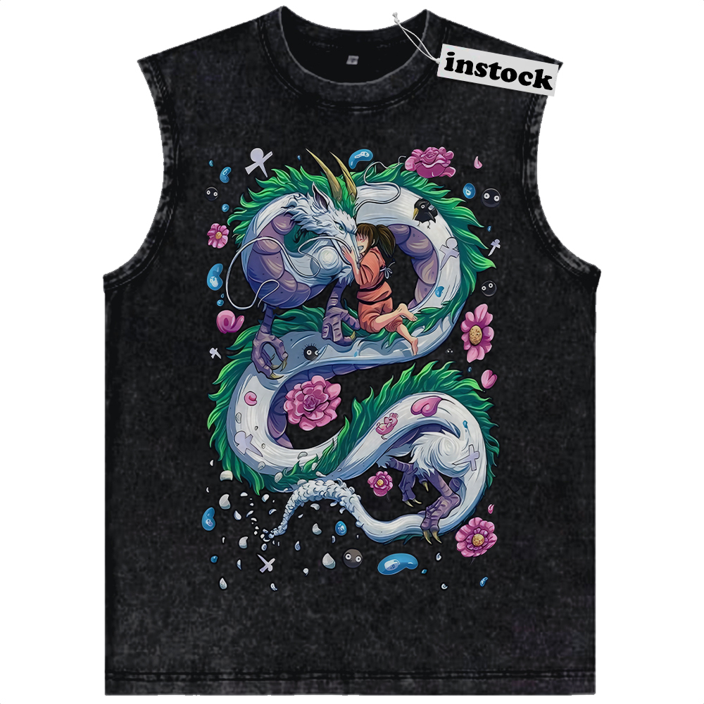 Haku vs Chihiro Tank Top, Spirited Away Tank Top, Studio Ghibli Tank Top, Anime Tank Top, Vintage Tank Top