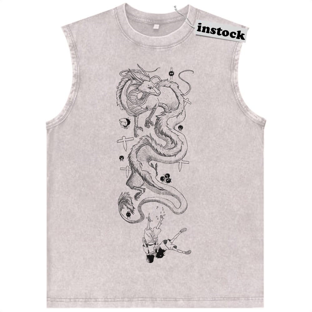 Haku vs Chihiro Tank Top, Spirited Away Tank Top, Studio Ghibli Tank Top, Anime Tank Top, Vintage Tank Top