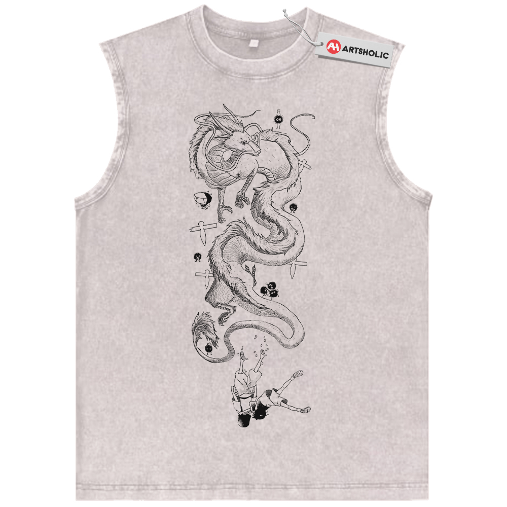 Haku vs Chihiro Tank Top, Spirited Away Tank Top, Studio Ghibli Tank Top, Anime Tank Top, Vintage Tank Top