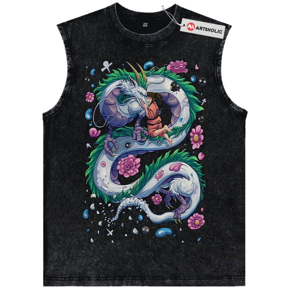 Haku vs Chihiro Tank Top, Spirited Away Tank Top, Studio Ghibli Tank Top, Anime Tank Top, Vintage Tank Top