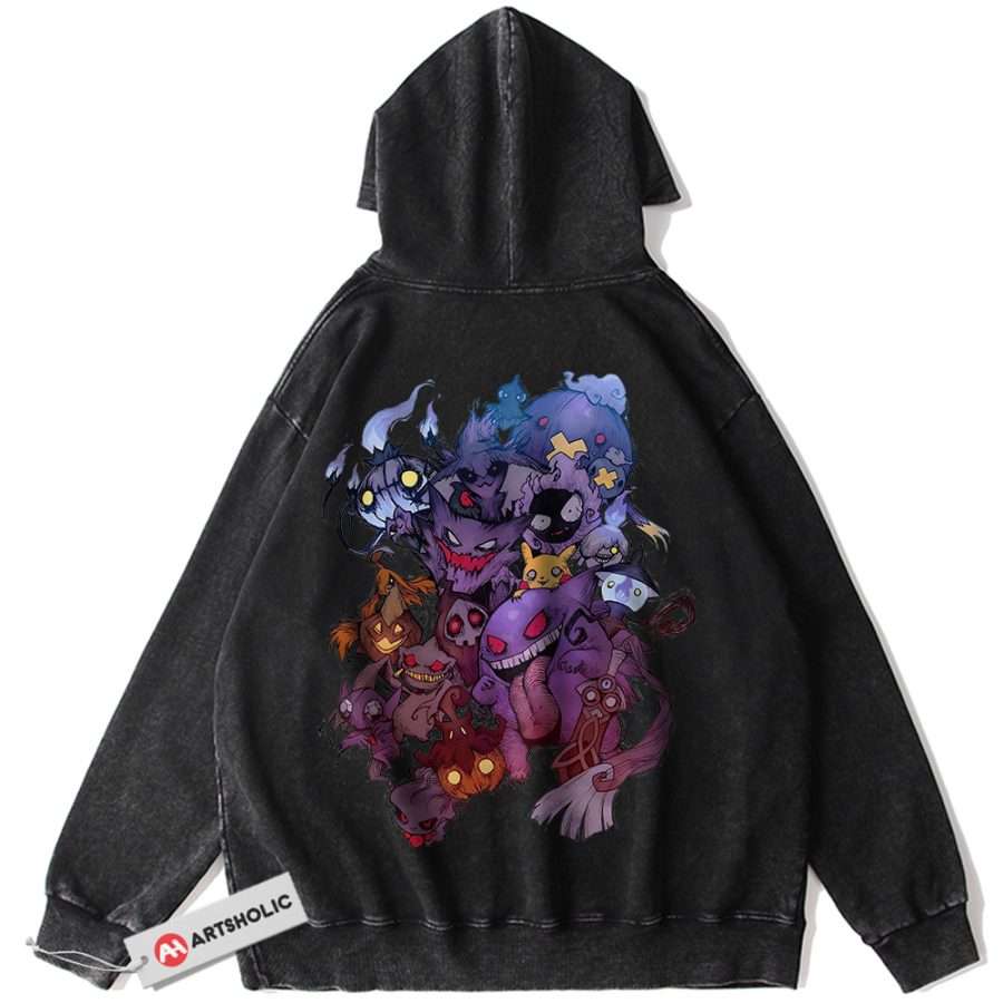 Alternative view of Halloween Pokemon Hoodie, Anime Hoodie, Vintage Hoodie
