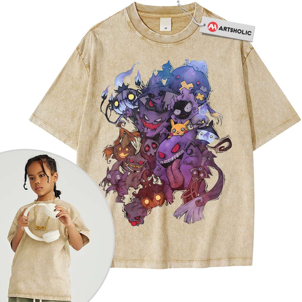 Alternative view of Halloween Pokemon Shirt For Kids, Anime Shirt For Kids, Vintage T-Shirt For Kids