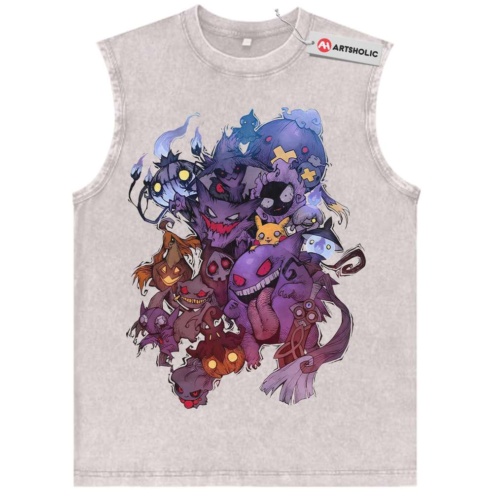 Alternative view of Halloween Pokemon Tank Top, Anime Tank Top, Vintage Tank Top