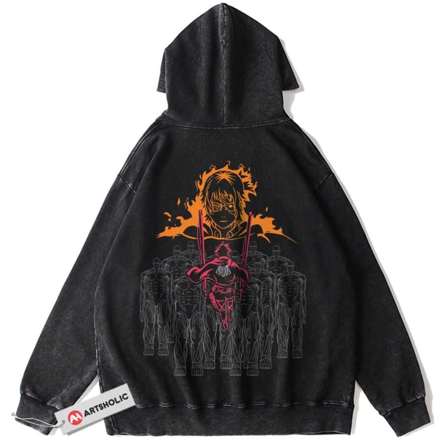 Alternative view of Hange Zoe Hoodie, Attack on Titan Hoodie, AOT Hoodie, Anime Hoodie, Vintage Hoodie