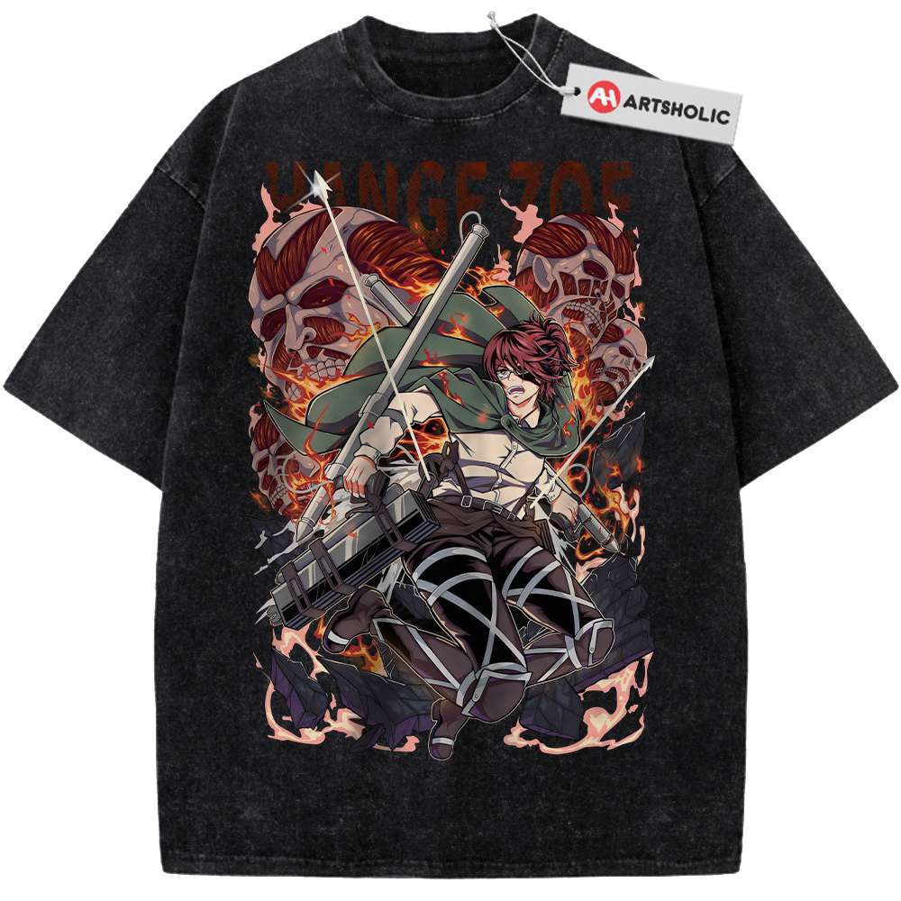 Alternative view of Hange Zoe Shirt, Attack on Titan Shirt, AOT Shirt, Anime Shirt, Vintage T-Shirt