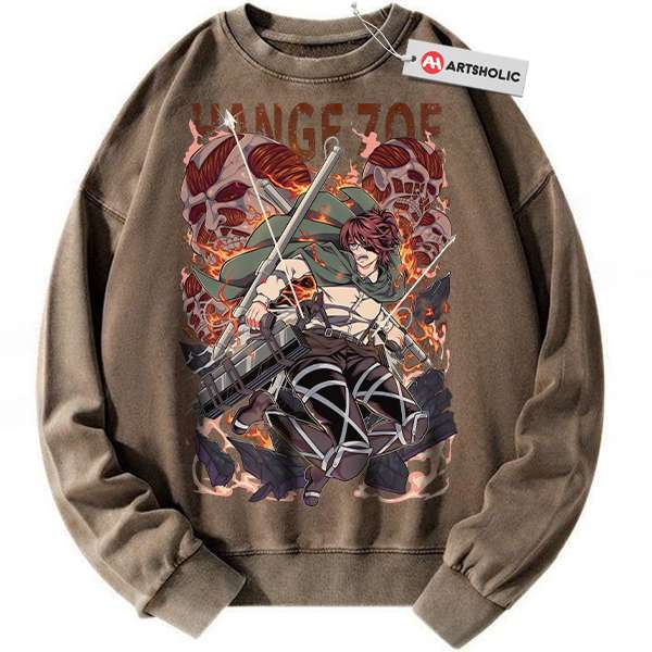Alternative view of Hange Zoe sweatshirt, Attack on Titan sweatshirt, AOT sweatshirt, Anime sweatshirt, Vintage Sweater
