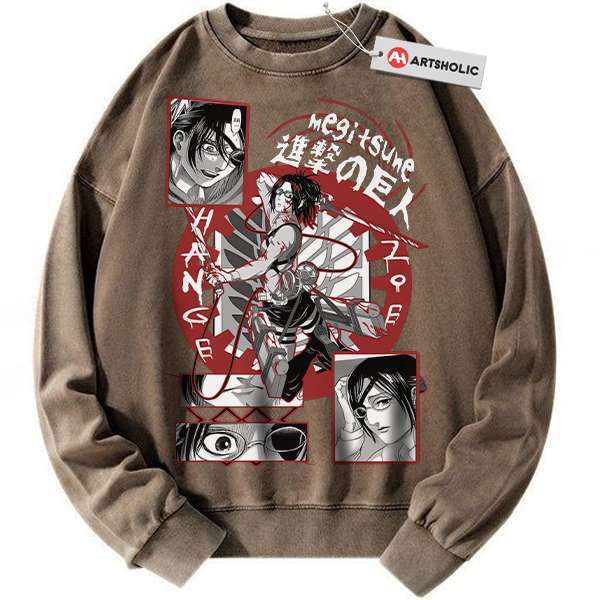 Alternative view of Hange Zoe Sweatshirt, Attack on Titan Sweatshirt, AOT Sweatshirt, Anime Sweatshirt, Vintage Sweatshirt