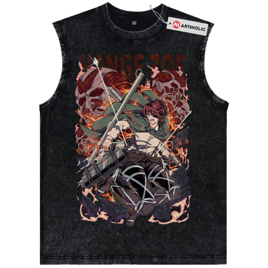 Alternative view of Hange Zoe Tank Top, Attack on Titan Tank Top, AOT Tank Top, Anime Tank Top, Vintage Tank Top
