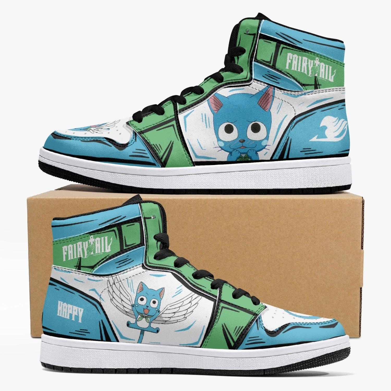 Happy Fairy Tail Custom Sneaker Mid 1 Basketball Shoes - Otaku Hall