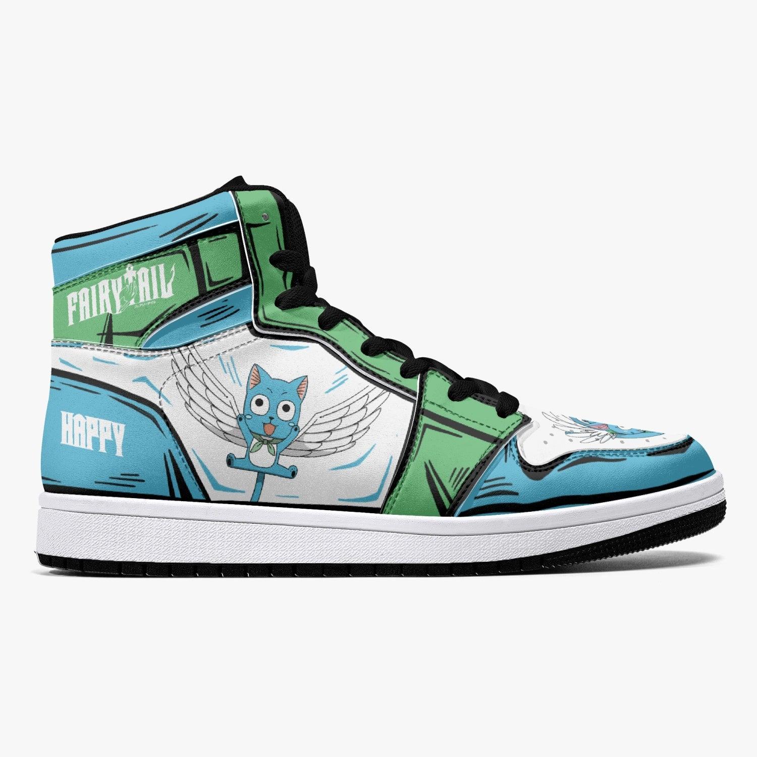 Alternative view of Happy Fairy Tail Custom Sneaker Mid 1 Basketball Shoes - Otaku Hall