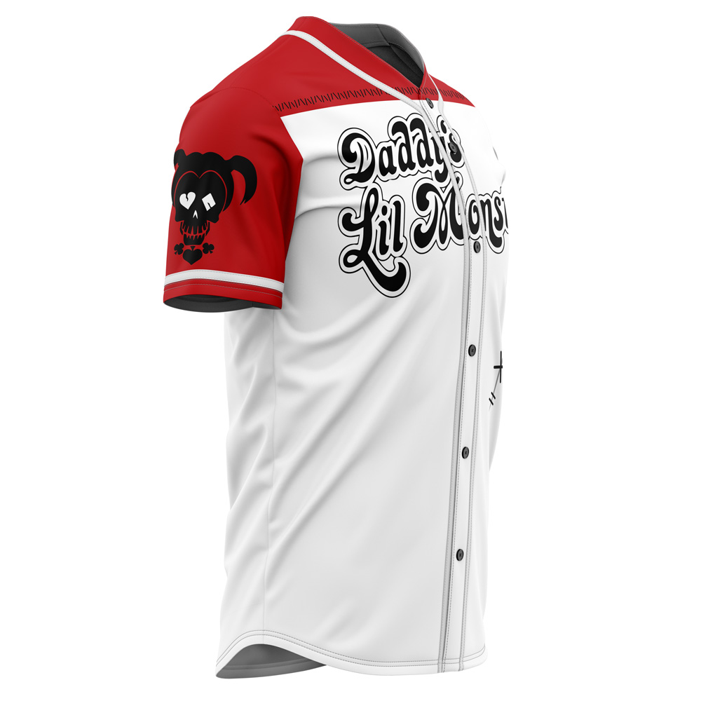Alternative view of Harley Quinn Daddy's Lil Monster DC Comics Custom Baseball Jersey - Otaku Hall
